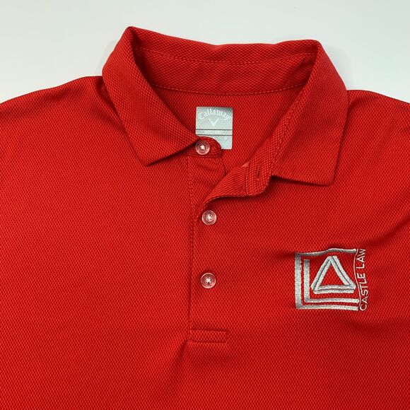 Callaway Polo Shirt Mens L Large Red Optidri Performance Short Sleeve Golf - Picture 4 of 9
